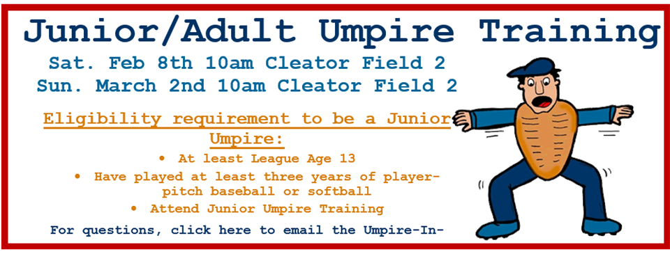 Spring Junior Umpire Training